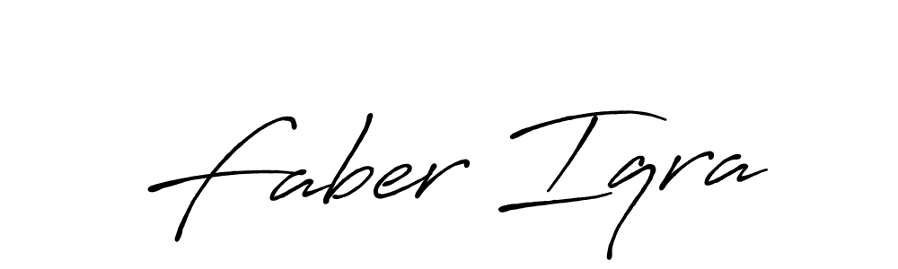 Faber Iqra stylish signature style. Best Handwritten Sign (Antro_Vectra_Bolder) for my name. Handwritten Signature Collection Ideas for my name Faber Iqra. Faber Iqra signature style 7 images and pictures png