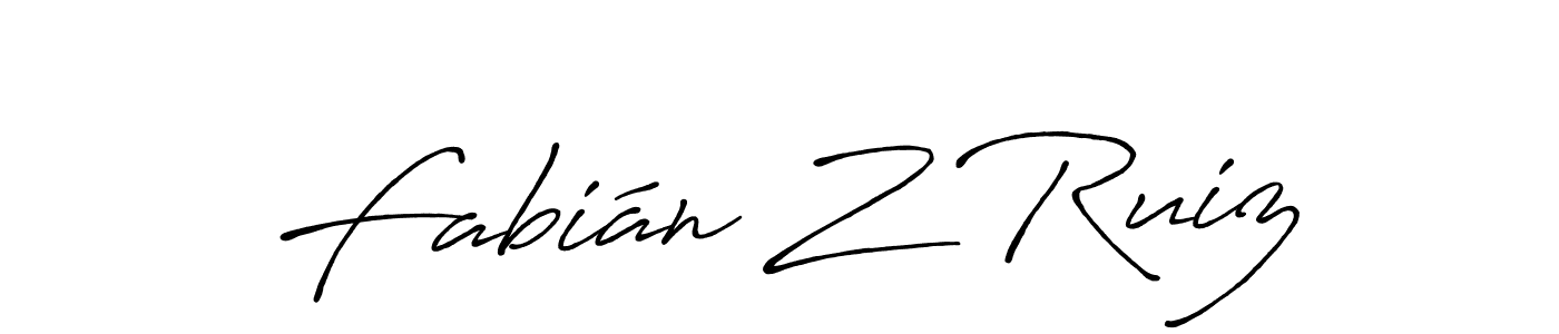 Create a beautiful signature design for name Fabián Z Ruiz. With this signature (Antro_Vectra_Bolder) fonts, you can make a handwritten signature for free. Fabián Z Ruiz signature style 7 images and pictures png