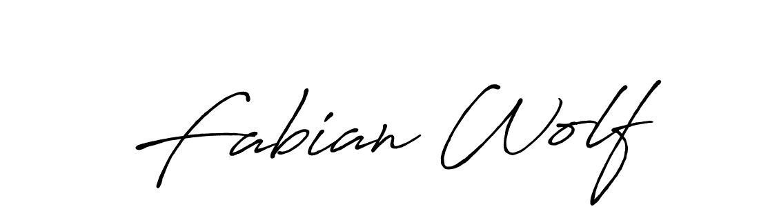 How to make Fabian Wolf name signature. Use Antro_Vectra_Bolder style for creating short signs online. This is the latest handwritten sign. Fabian Wolf signature style 7 images and pictures png