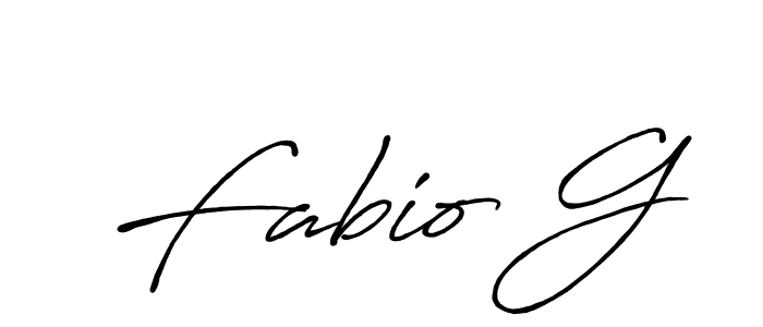 How to make Fabio G name signature. Use Antro_Vectra_Bolder style for creating short signs online. This is the latest handwritten sign. Fabio G signature style 7 images and pictures png