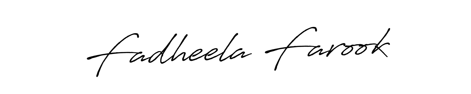 Design your own signature with our free online signature maker. With this signature software, you can create a handwritten (Antro_Vectra_Bolder) signature for name Fadheela Farook. Fadheela Farook signature style 7 images and pictures png