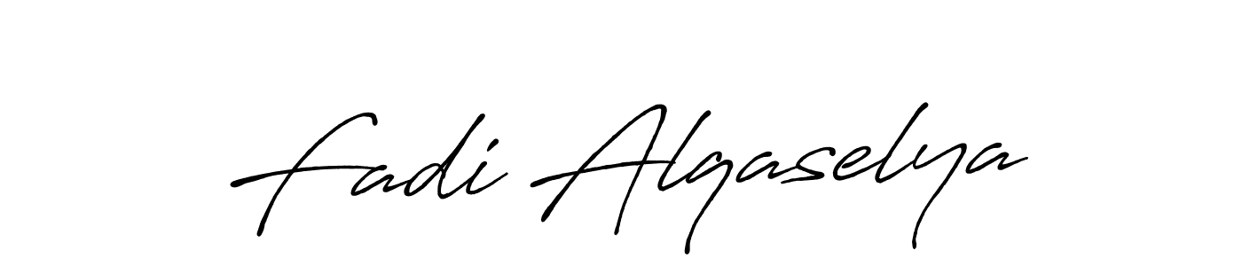 Create a beautiful signature design for name Fadi Alqaselya. With this signature (Antro_Vectra_Bolder) fonts, you can make a handwritten signature for free. Fadi Alqaselya signature style 7 images and pictures png