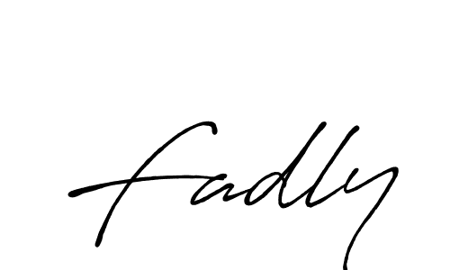 How to make Fadly name signature. Use Antro_Vectra_Bolder style for creating short signs online. This is the latest handwritten sign. Fadly signature style 7 images and pictures png