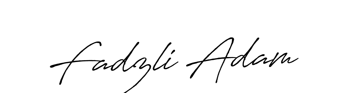How to make Fadzli Adam name signature. Use Antro_Vectra_Bolder style for creating short signs online. This is the latest handwritten sign. Fadzli Adam signature style 7 images and pictures png