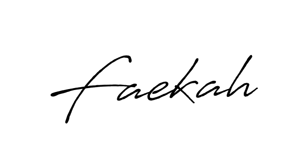 Use a signature maker to create a handwritten signature online. With this signature software, you can design (Antro_Vectra_Bolder) your own signature for name Faekah. Faekah signature style 7 images and pictures png