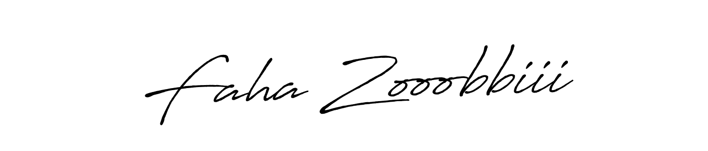 Faha Zooobbiii stylish signature style. Best Handwritten Sign (Antro_Vectra_Bolder) for my name. Handwritten Signature Collection Ideas for my name Faha Zooobbiii. Faha Zooobbiii signature style 7 images and pictures png