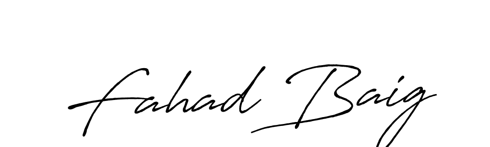 Fahad Baig stylish signature style. Best Handwritten Sign (Antro_Vectra_Bolder) for my name. Handwritten Signature Collection Ideas for my name Fahad Baig. Fahad Baig signature style 7 images and pictures png