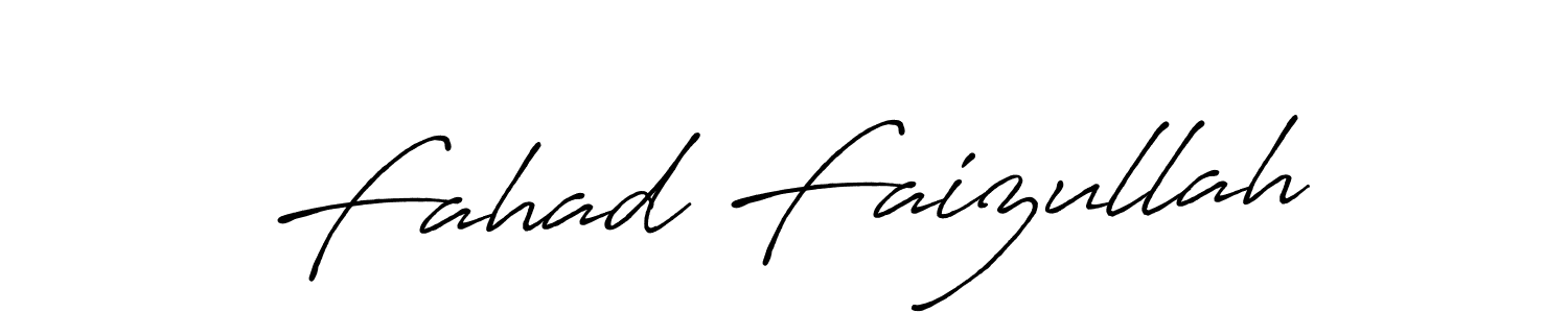 Make a beautiful signature design for name Fahad Faizullah. With this signature (Antro_Vectra_Bolder) style, you can create a handwritten signature for free. Fahad Faizullah signature style 7 images and pictures png