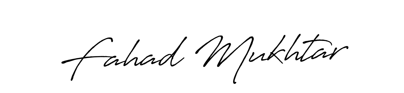 Create a beautiful signature design for name Fahad Mukhtar. With this signature (Antro_Vectra_Bolder) fonts, you can make a handwritten signature for free. Fahad Mukhtar signature style 7 images and pictures png