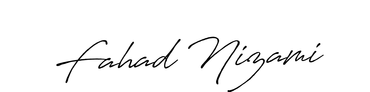 Use a signature maker to create a handwritten signature online. With this signature software, you can design (Antro_Vectra_Bolder) your own signature for name Fahad Nizami. Fahad Nizami signature style 7 images and pictures png