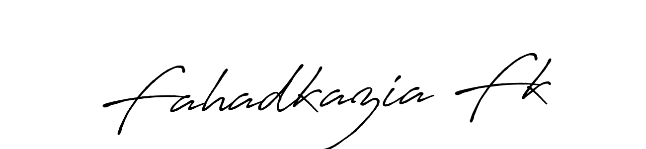 How to make Fahadkazia Fk name signature. Use Antro_Vectra_Bolder style for creating short signs online. This is the latest handwritten sign. Fahadkazia Fk signature style 7 images and pictures png