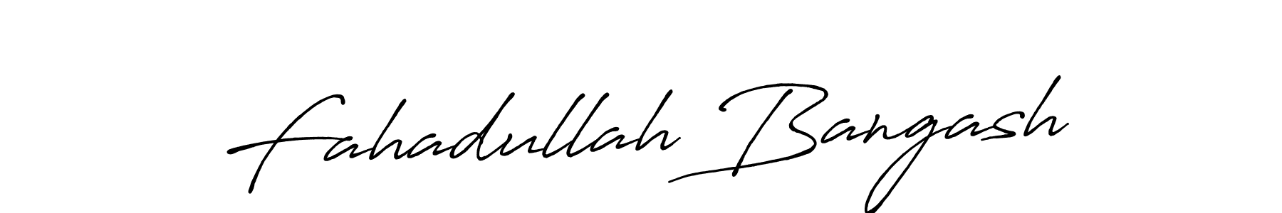 Make a beautiful signature design for name Fahadullah Bangash. With this signature (Antro_Vectra_Bolder) style, you can create a handwritten signature for free. Fahadullah Bangash signature style 7 images and pictures png