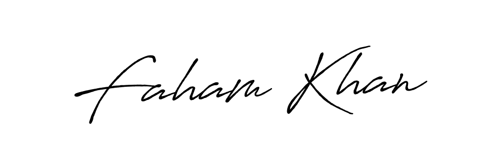 Similarly Antro_Vectra_Bolder is the best handwritten signature design. Signature creator online .You can use it as an online autograph creator for name Faham Khan. Faham Khan signature style 7 images and pictures png