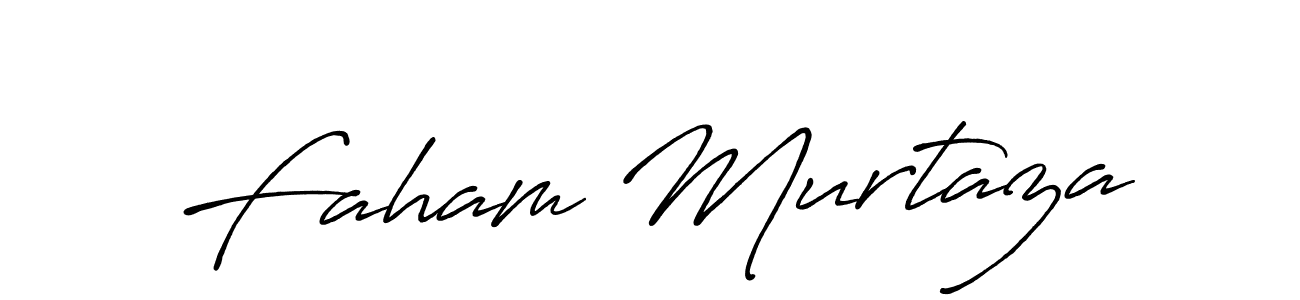 This is the best signature style for the Faham Murtaza name. Also you like these signature font (Antro_Vectra_Bolder). Mix name signature. Faham Murtaza signature style 7 images and pictures png