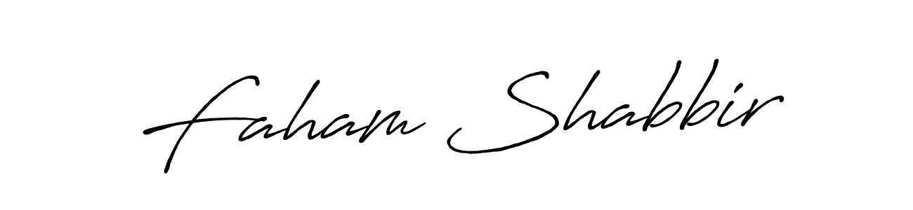 Faham Shabbir stylish signature style. Best Handwritten Sign (Antro_Vectra_Bolder) for my name. Handwritten Signature Collection Ideas for my name Faham Shabbir. Faham Shabbir signature style 7 images and pictures png