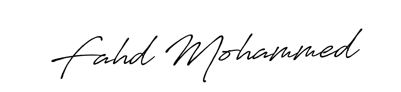 Make a beautiful signature design for name Fahd Mohammed. With this signature (Antro_Vectra_Bolder) style, you can create a handwritten signature for free. Fahd Mohammed signature style 7 images and pictures png