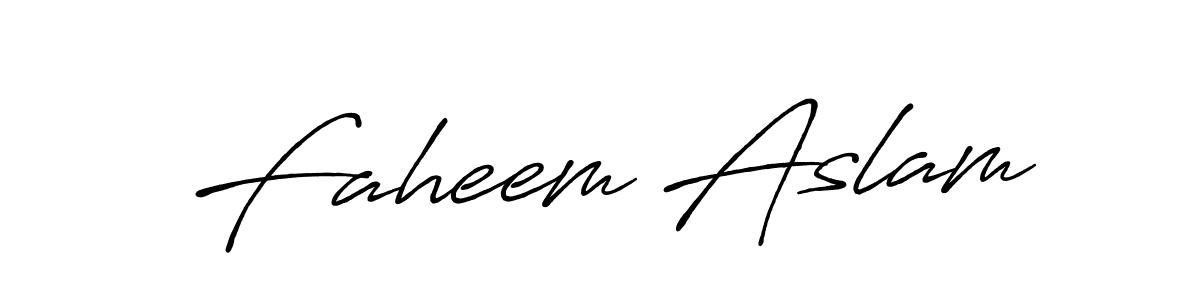 Make a beautiful signature design for name Faheem Aslam. With this signature (Antro_Vectra_Bolder) style, you can create a handwritten signature for free. Faheem Aslam signature style 7 images and pictures png