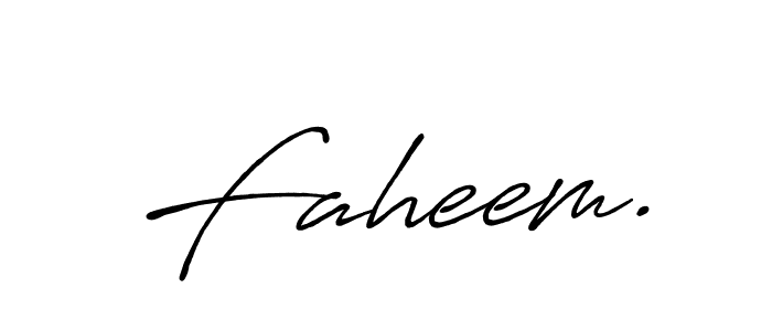 Use a signature maker to create a handwritten signature online. With this signature software, you can design (Antro_Vectra_Bolder) your own signature for name Faheem.. Faheem. signature style 7 images and pictures png