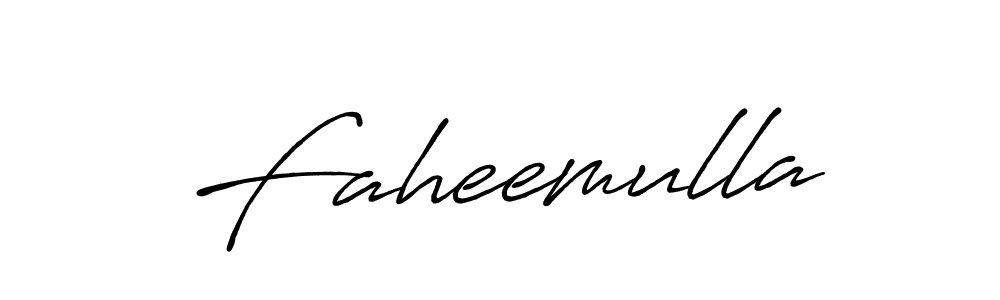 Use a signature maker to create a handwritten signature online. With this signature software, you can design (Antro_Vectra_Bolder) your own signature for name Faheemulla. Faheemulla signature style 7 images and pictures png