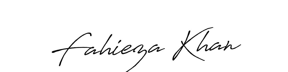 Make a beautiful signature design for name Fahieza Khan. With this signature (Antro_Vectra_Bolder) style, you can create a handwritten signature for free. Fahieza Khan signature style 7 images and pictures png