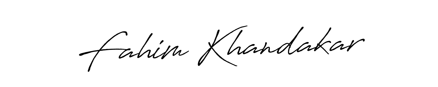 Create a beautiful signature design for name Fahim Khandakar. With this signature (Antro_Vectra_Bolder) fonts, you can make a handwritten signature for free. Fahim Khandakar signature style 7 images and pictures png