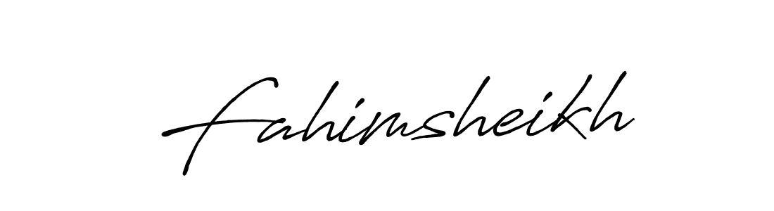 Make a beautiful signature design for name Fahimsheikh. With this signature (Antro_Vectra_Bolder) style, you can create a handwritten signature for free. Fahimsheikh signature style 7 images and pictures png