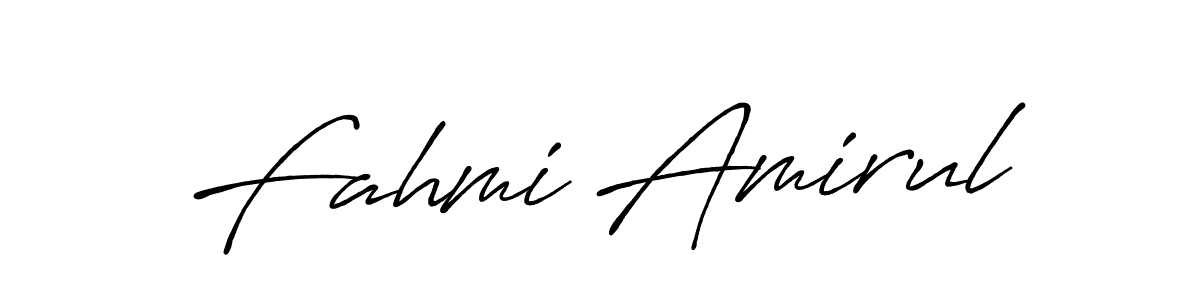 Use a signature maker to create a handwritten signature online. With this signature software, you can design (Antro_Vectra_Bolder) your own signature for name Fahmi Amirul. Fahmi Amirul signature style 7 images and pictures png