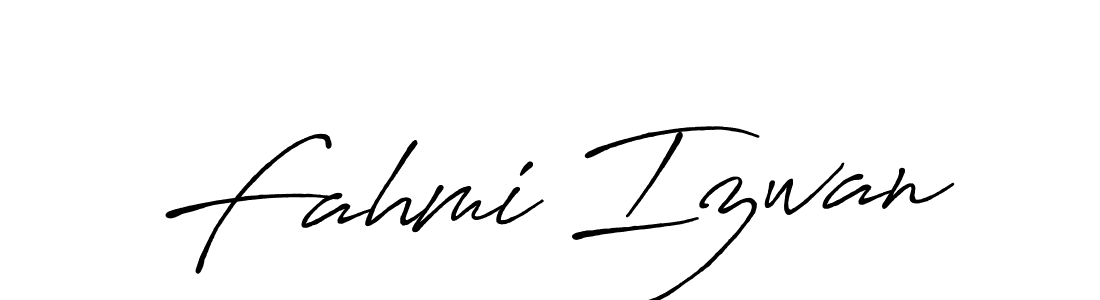 How to make Fahmi Izwan name signature. Use Antro_Vectra_Bolder style for creating short signs online. This is the latest handwritten sign. Fahmi Izwan signature style 7 images and pictures png