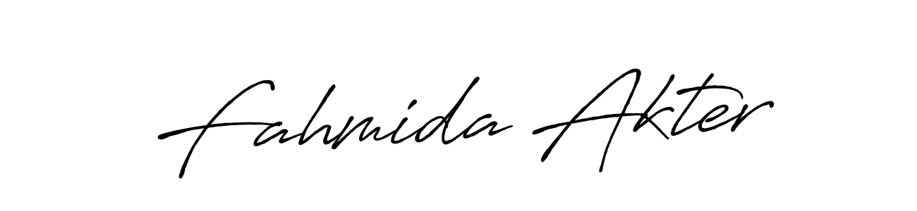 Create a beautiful signature design for name Fahmida Akter. With this signature (Antro_Vectra_Bolder) fonts, you can make a handwritten signature for free. Fahmida Akter signature style 7 images and pictures png