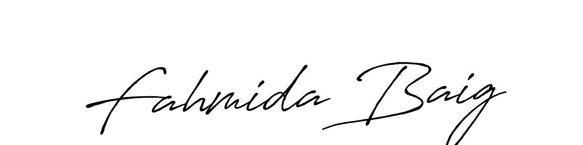 How to make Fahmida Baig signature? Antro_Vectra_Bolder is a professional autograph style. Create handwritten signature for Fahmida Baig name. Fahmida Baig signature style 7 images and pictures png