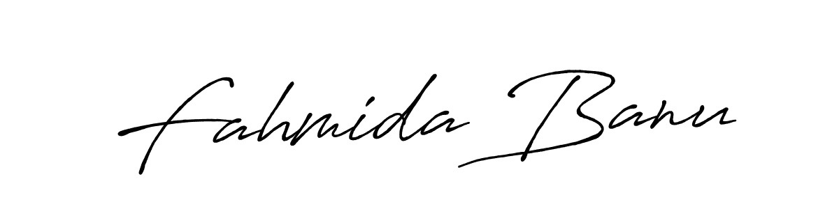 Make a beautiful signature design for name Fahmida Banu. With this signature (Antro_Vectra_Bolder) style, you can create a handwritten signature for free. Fahmida Banu signature style 7 images and pictures png