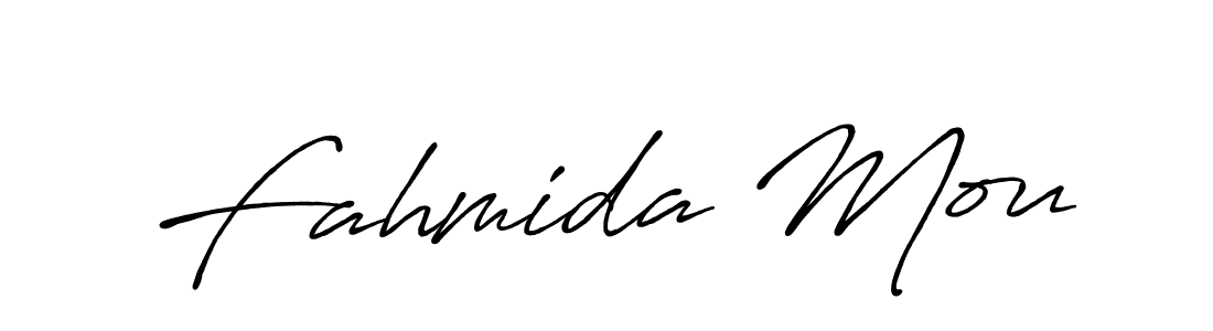 Make a beautiful signature design for name Fahmida Mou. With this signature (Antro_Vectra_Bolder) style, you can create a handwritten signature for free. Fahmida Mou signature style 7 images and pictures png