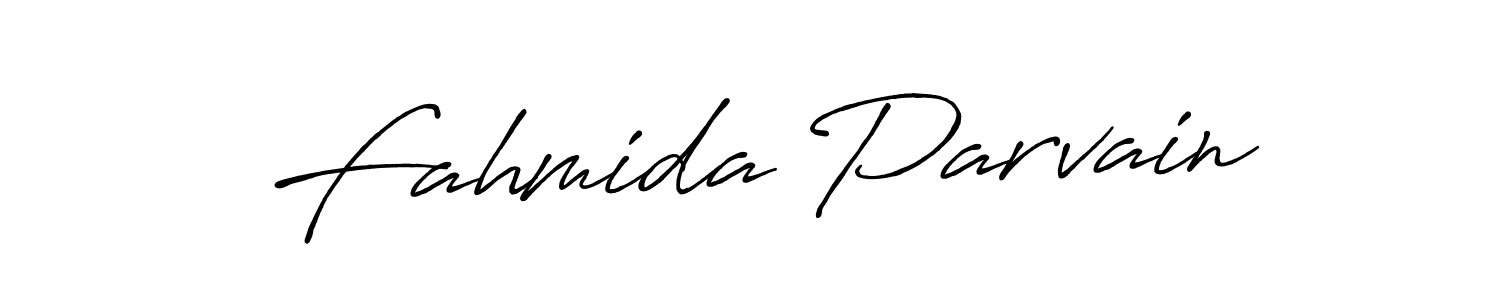 How to make Fahmida Parvain name signature. Use Antro_Vectra_Bolder style for creating short signs online. This is the latest handwritten sign. Fahmida Parvain signature style 7 images and pictures png