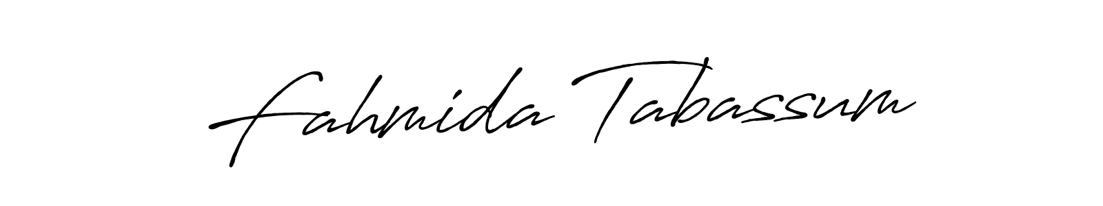 Make a beautiful signature design for name Fahmida Tabassum. With this signature (Antro_Vectra_Bolder) style, you can create a handwritten signature for free. Fahmida Tabassum signature style 7 images and pictures png