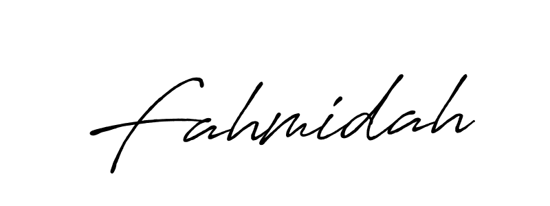 How to make Fahmidah name signature. Use Antro_Vectra_Bolder style for creating short signs online. This is the latest handwritten sign. Fahmidah signature style 7 images and pictures png