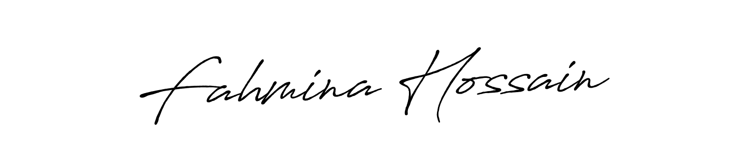 Make a beautiful signature design for name Fahmina Hossain. With this signature (Antro_Vectra_Bolder) style, you can create a handwritten signature for free. Fahmina Hossain signature style 7 images and pictures png