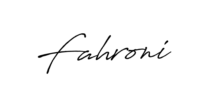 How to make Fahroni name signature. Use Antro_Vectra_Bolder style for creating short signs online. This is the latest handwritten sign. Fahroni signature style 7 images and pictures png