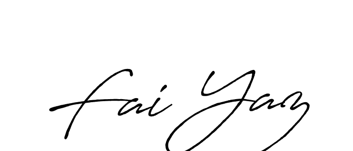 Use a signature maker to create a handwritten signature online. With this signature software, you can design (Antro_Vectra_Bolder) your own signature for name Fai Yaz. Fai Yaz signature style 7 images and pictures png