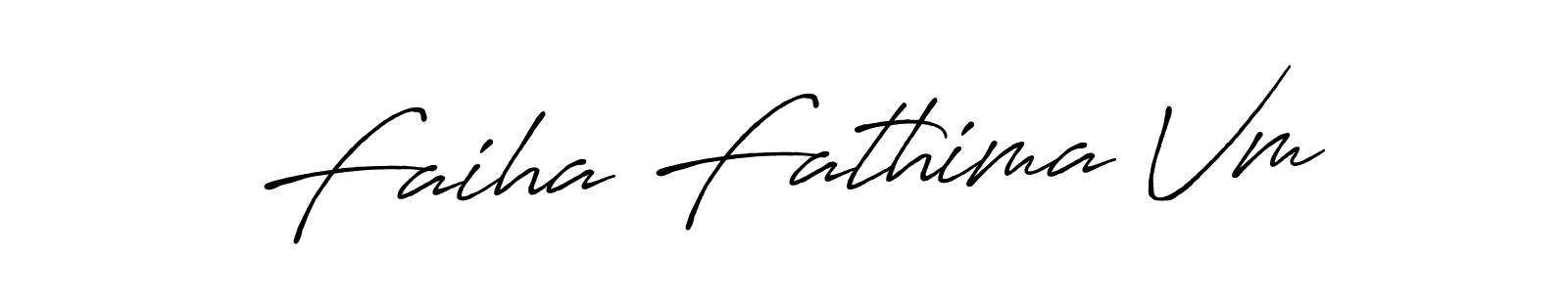Design your own signature with our free online signature maker. With this signature software, you can create a handwritten (Antro_Vectra_Bolder) signature for name Faiha Fathima Vm. Faiha Fathima Vm signature style 7 images and pictures png