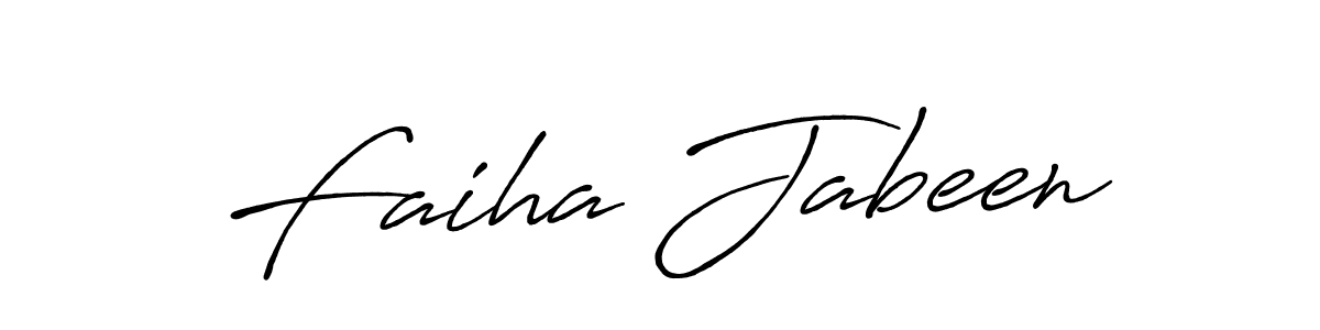 Design your own signature with our free online signature maker. With this signature software, you can create a handwritten (Antro_Vectra_Bolder) signature for name Faiha Jabeen. Faiha Jabeen signature style 7 images and pictures png