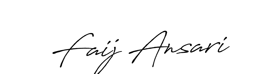 Also You can easily find your signature by using the search form. We will create Faij Ansari name handwritten signature images for you free of cost using Antro_Vectra_Bolder sign style. Faij Ansari signature style 7 images and pictures png