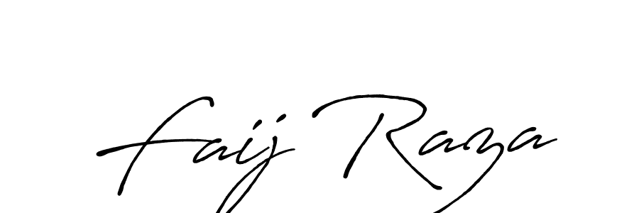 Make a beautiful signature design for name Faij Raza. With this signature (Antro_Vectra_Bolder) style, you can create a handwritten signature for free. Faij Raza signature style 7 images and pictures png