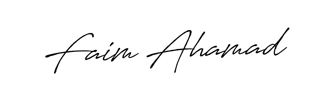 Make a beautiful signature design for name Faim Ahamad. With this signature (Antro_Vectra_Bolder) style, you can create a handwritten signature for free. Faim Ahamad signature style 7 images and pictures png