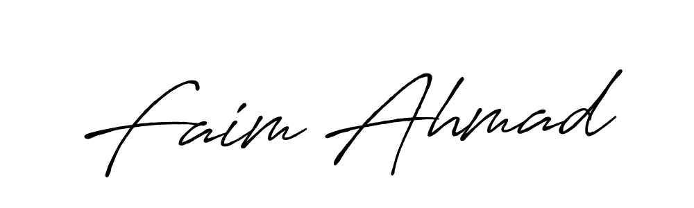 Create a beautiful signature design for name Faim Ahmad. With this signature (Antro_Vectra_Bolder) fonts, you can make a handwritten signature for free. Faim Ahmad signature style 7 images and pictures png