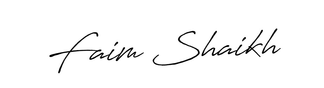 Also we have Faim Shaikh name is the best signature style. Create professional handwritten signature collection using Antro_Vectra_Bolder autograph style. Faim Shaikh signature style 7 images and pictures png