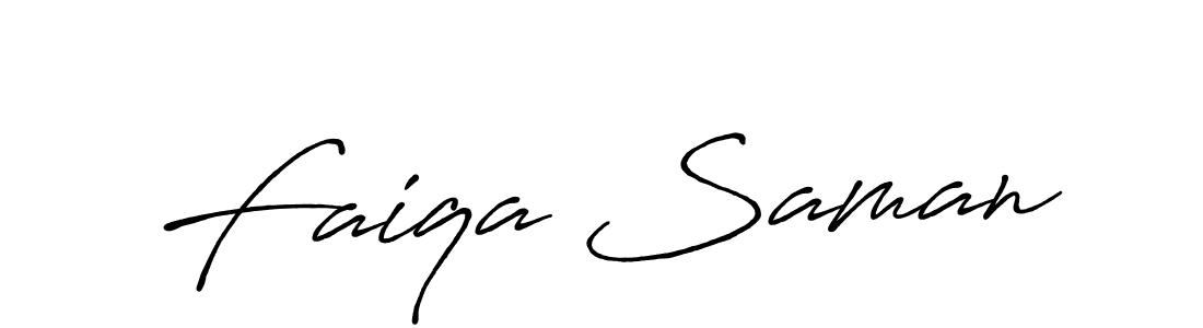 Create a beautiful signature design for name Faiqa Saman. With this signature (Antro_Vectra_Bolder) fonts, you can make a handwritten signature for free. Faiqa Saman signature style 7 images and pictures png