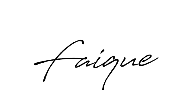 Make a beautiful signature design for name Faique. With this signature (Antro_Vectra_Bolder) style, you can create a handwritten signature for free. Faique signature style 7 images and pictures png