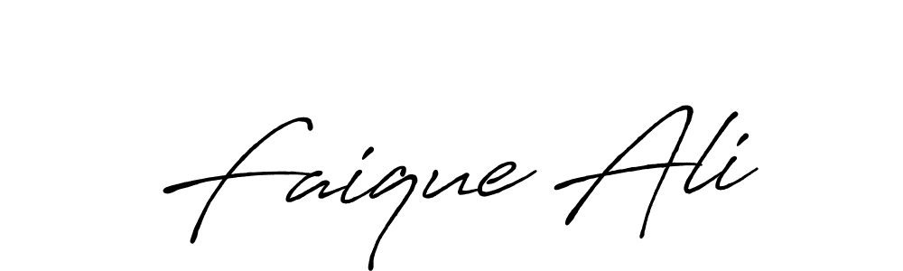 Make a beautiful signature design for name Faique Ali. With this signature (Antro_Vectra_Bolder) style, you can create a handwritten signature for free. Faique Ali signature style 7 images and pictures png