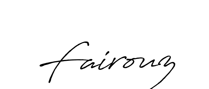 Create a beautiful signature design for name Fairouz. With this signature (Antro_Vectra_Bolder) fonts, you can make a handwritten signature for free. Fairouz signature style 7 images and pictures png