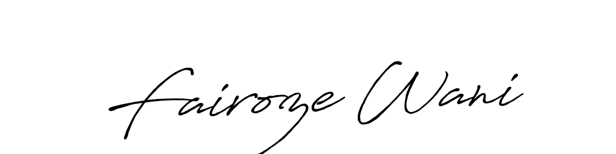 Similarly Antro_Vectra_Bolder is the best handwritten signature design. Signature creator online .You can use it as an online autograph creator for name Fairoze Wani. Fairoze Wani signature style 7 images and pictures png